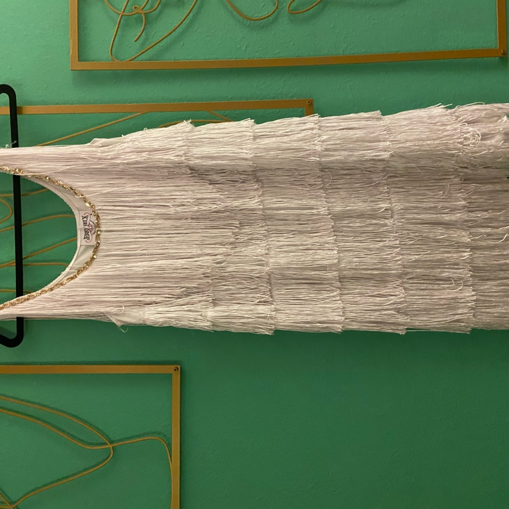 White fringe dress